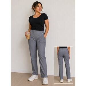 FIGS Technical Collection Women’s Medium Gray Straight Leg Scrub Pants Zip